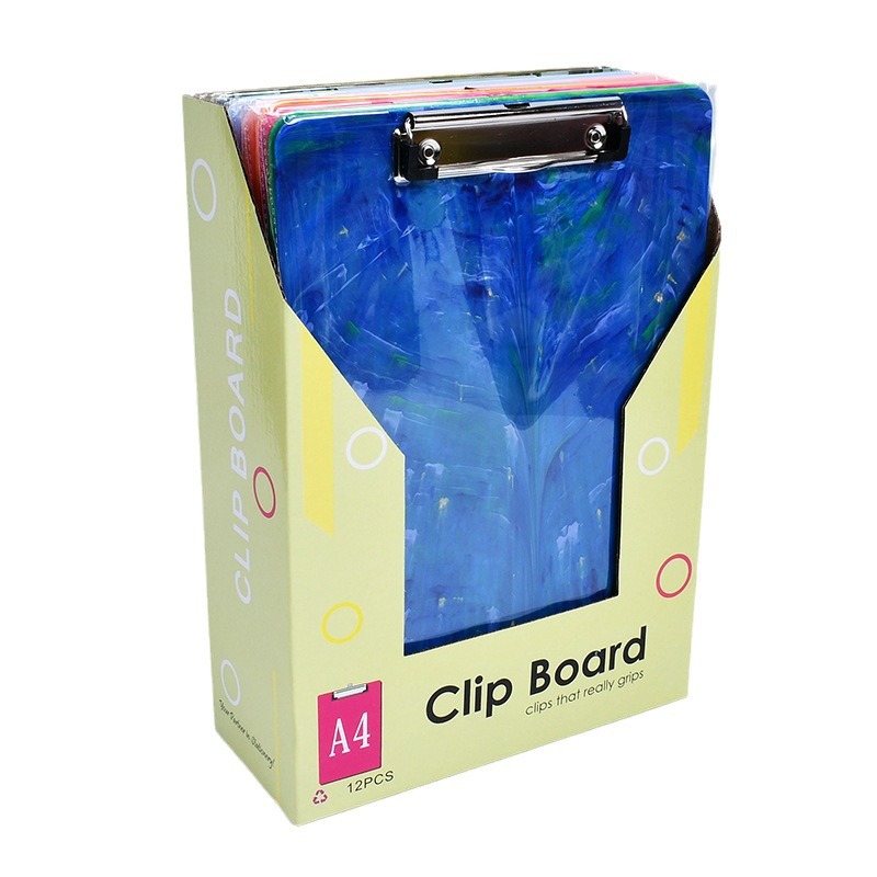 Exclusive for Cross-Border Non-Heavy Grain Marble Flow Mark File Hook Clip Writing Flat Splint File Binder Folder