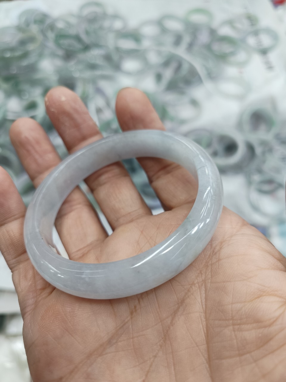 天然翡翠缅甸玉手镯批发ab烤色冰种真玉石手镯网红直播爆款玉手镯