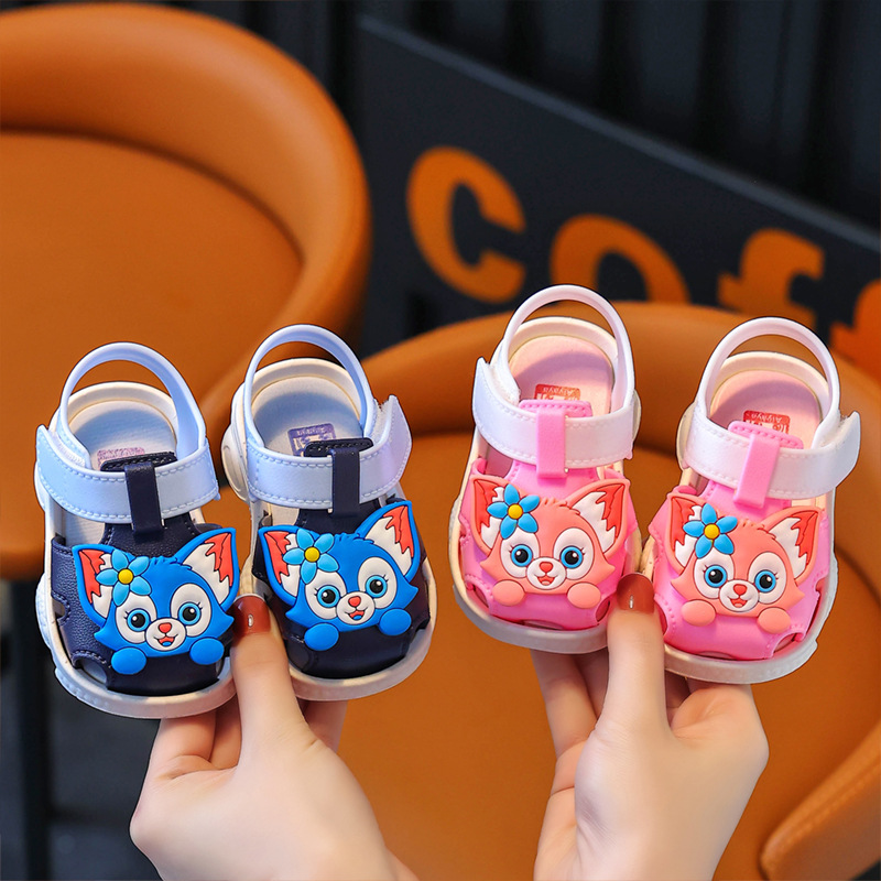 children‘s sandals summer little kids baby non-slip soft bottom closed toe men‘s and women‘s baby outerwear anti-collision anti-kick toddler sandals