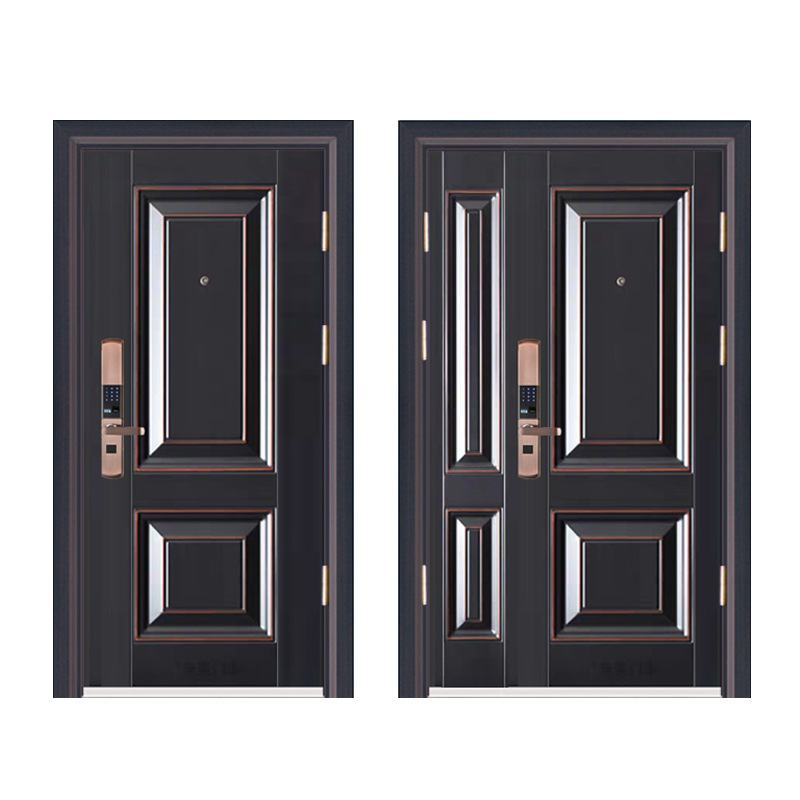 户外防晒甲级防盗门二方块入户门仿真铜合金铜子母门锌合金进户门