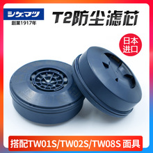 进口日本重松配件TW02S电焊打磨防粉尘面具T2防尘滤芯可水洗滤盒