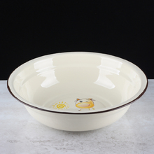 ZN4I加厚搪瓷碗家用老式汤碗菜盆泡面复古大碗米饭碗宿舍个人
