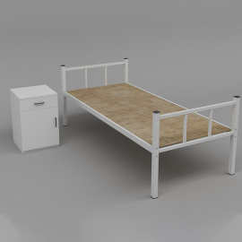 医院隔离铁床防疫地区单层床钢架床 方舱医院单人铁架床现货直发