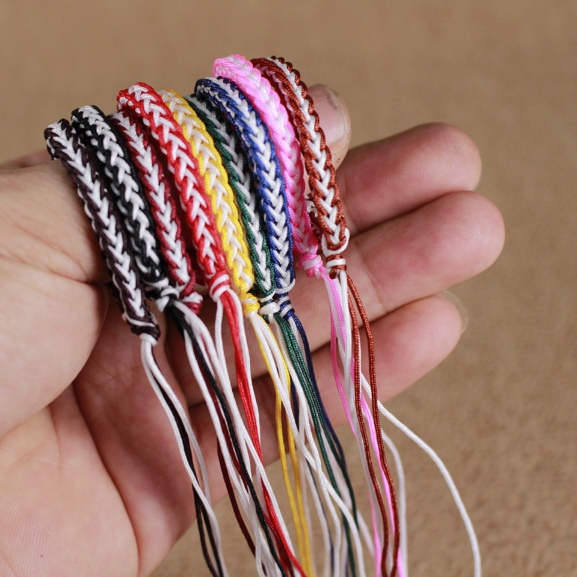 金刚结钥匙扣绳子指环串挂件绳子手编高档手把绳五帝钱中国结绳