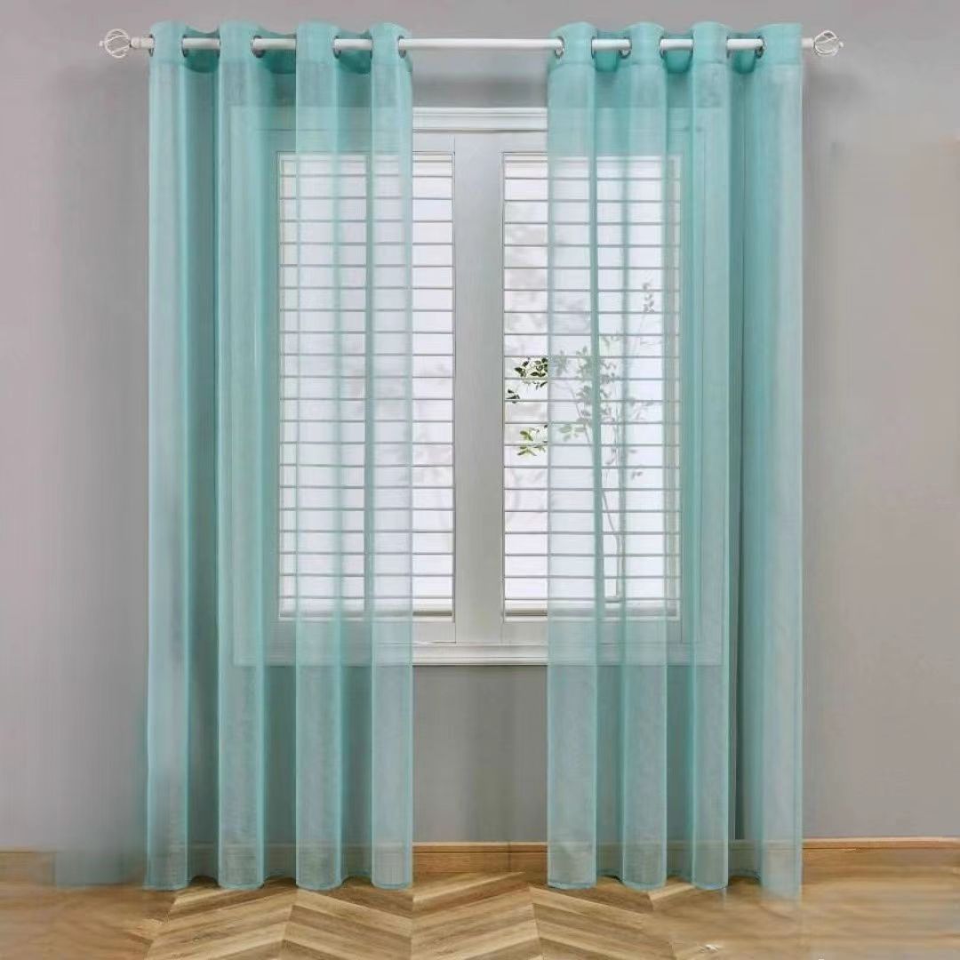 Cross-Border Amazon Foreign Trade Dori Yarn Pure Color Curtain Mesh Curtains Finished Bedroom Balcony Bay Window Plain