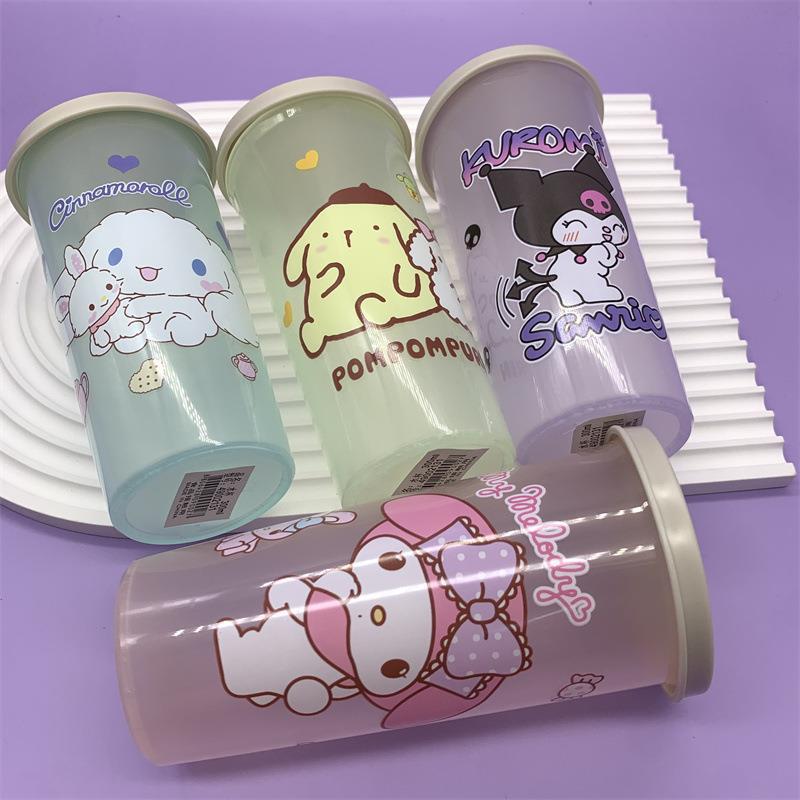 300ml Drinking Plastic Cup Big Ear Dog Milky Tea Cup