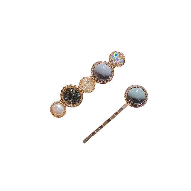 Cute Pearl Barrettes Ins Korean Rhinestone Hairpin Retro Fringe Hairpin Barrettes Simple Heart Clamp Hair Accessories Wholesale