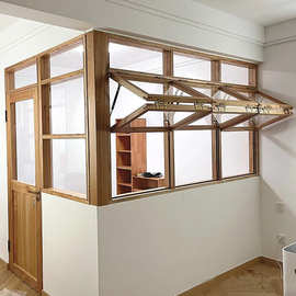 窗框框架平厨房日式玻璃窗下推玻璃门窗上下原木木窗架上室内仿古