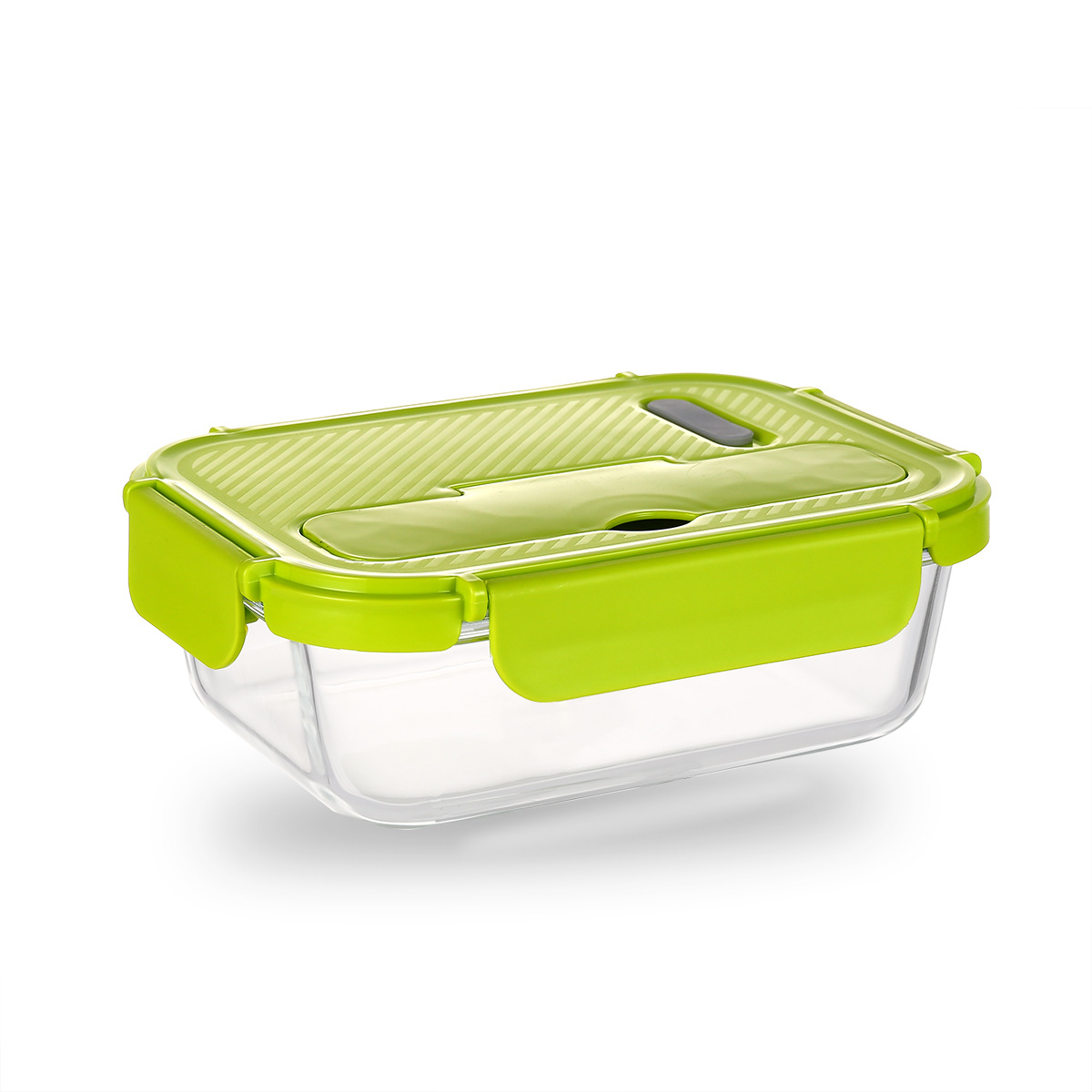 Borosilicate Heat-Resistant Glass Lunch Box with Lid Freshness Bowl Sealed Box Bento Lunch Box Microwave Oven Glass Crisper