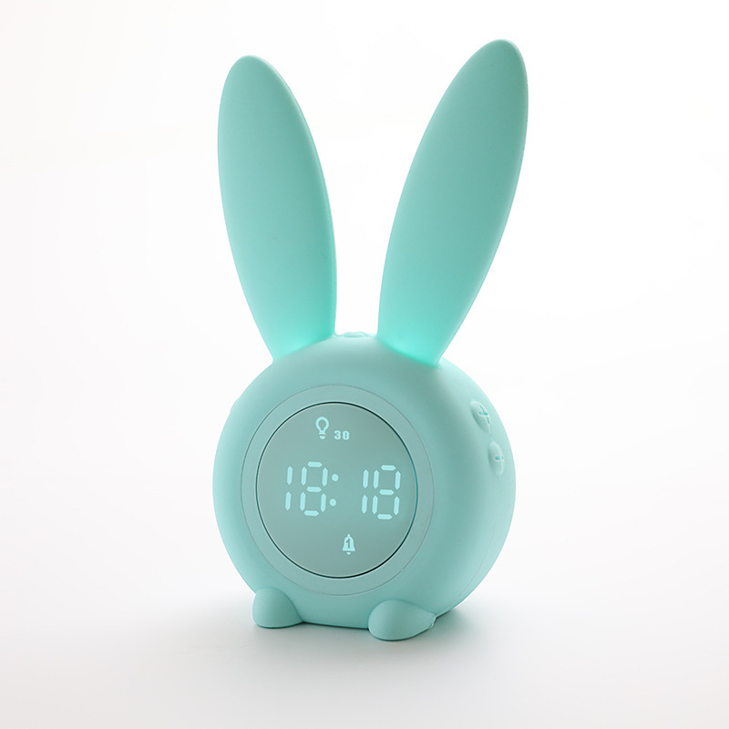 Cartoon Cute Rabbit Timing Alarm Clock with Night Light Led Light Timer Alarm Clock Creative Usb Charging Bedside Lamp