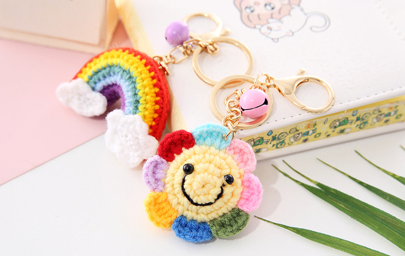 好事发生钥匙扣挂件链柿子花生挂饰草莓手工编织钥匙扣毛线挂件