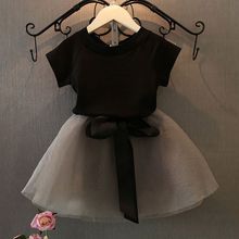 女童短袖+纱裙套装夏装新款2024韩版儿童恤半身短裙两件套装批发