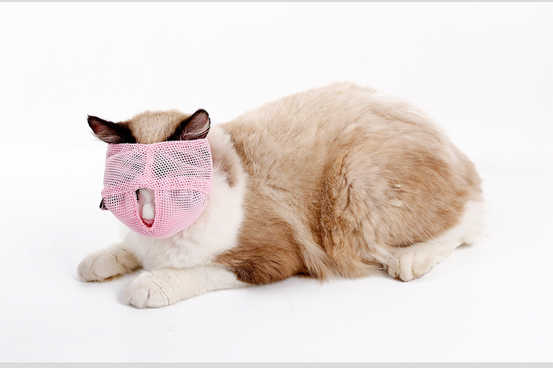 工厂直销 多功能猫咪嘴套 防咬防舔防乱食防叫猫头套 透气猫口罩