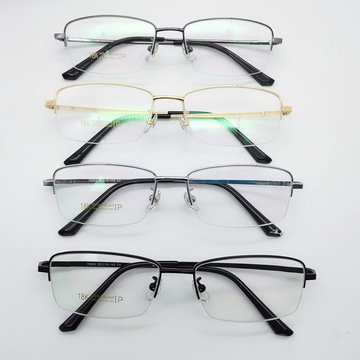 深圳钛架18k金男士商务眼镜框ip电镀超轻眼镜框架半框近视镜镜