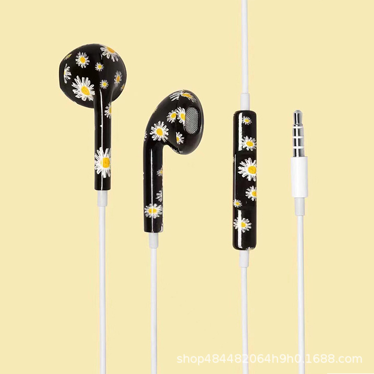 Factory Hot Selling Personalized Painted Universal Earphone Drive-by-Wire with Microphone Extra Bass Earbuds Karaoke Game Sports Headset