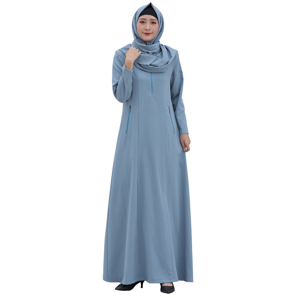 简单时尚伊斯兰服装 舒适透气穆斯林长袍 中东阿拉伯abaya罩袍