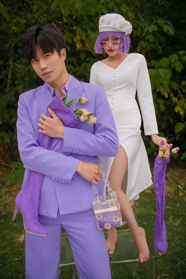 影楼婚纱照摄影主题情侣装便服套装时尚小清新内外景街拍旅拍服装