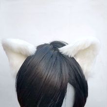 立体猫耳朵发夹动漫COS兽耳对夹可爱毛绒猫咪耳朵纯欲狐狸头饰