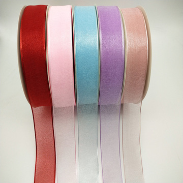 工厂现货批发珍珠纱带网纱带礼品鲜花包装发饰头花手工diy 丝带