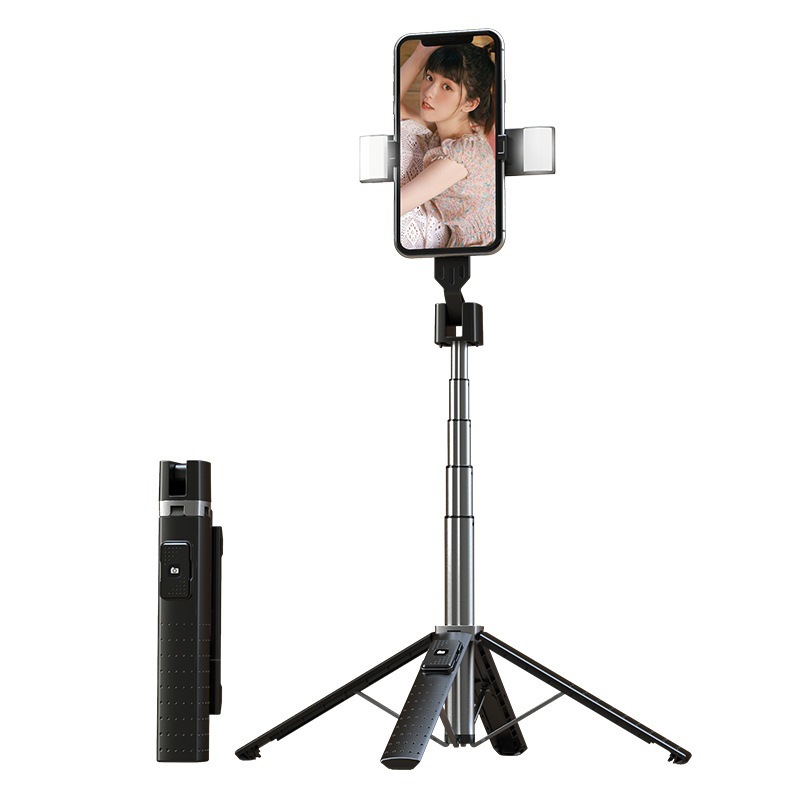 P04/P05 Bluetooth Selfie Stick Mobile Live Streaming Alloy Bracket Quadripod Shelf with Keel Reinforcement Fill Light Selfie Stick