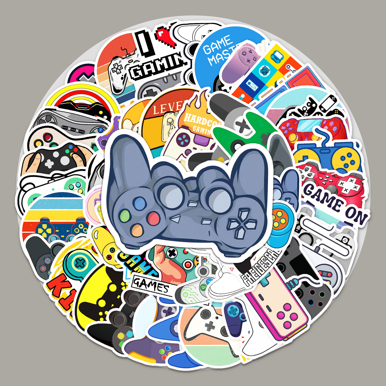 50张游戏手柄涂鸦贴纸 跨境潮流酷玩贴纸diy滑板行李箱贴纸防水