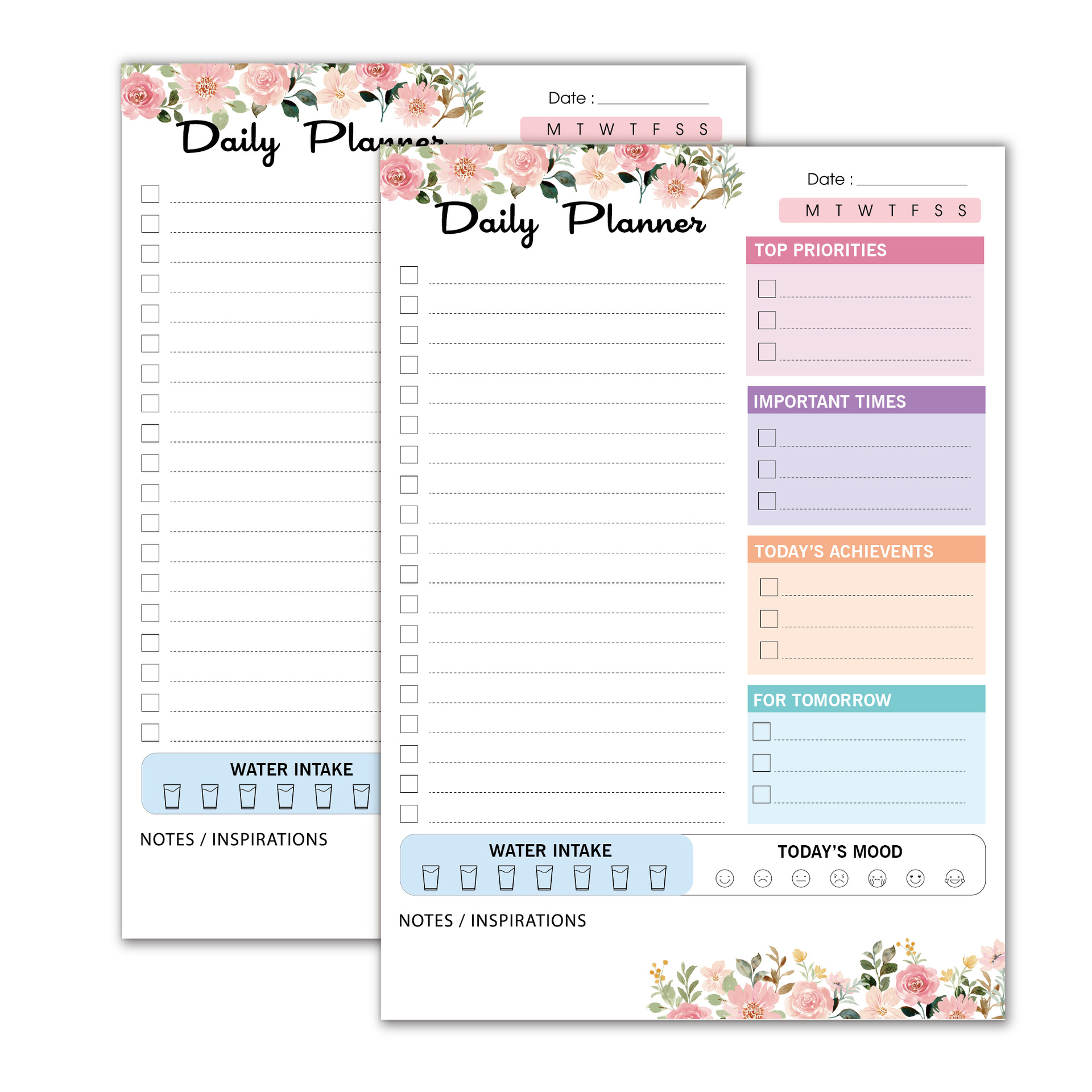 跨境英文每日周月可撕简约ins风自律日程表时间管理计划便签本