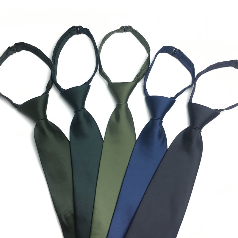 批发正装拉链式领带松枝绿火焰蓝领结免系橄榄绿快拉商务常服领带