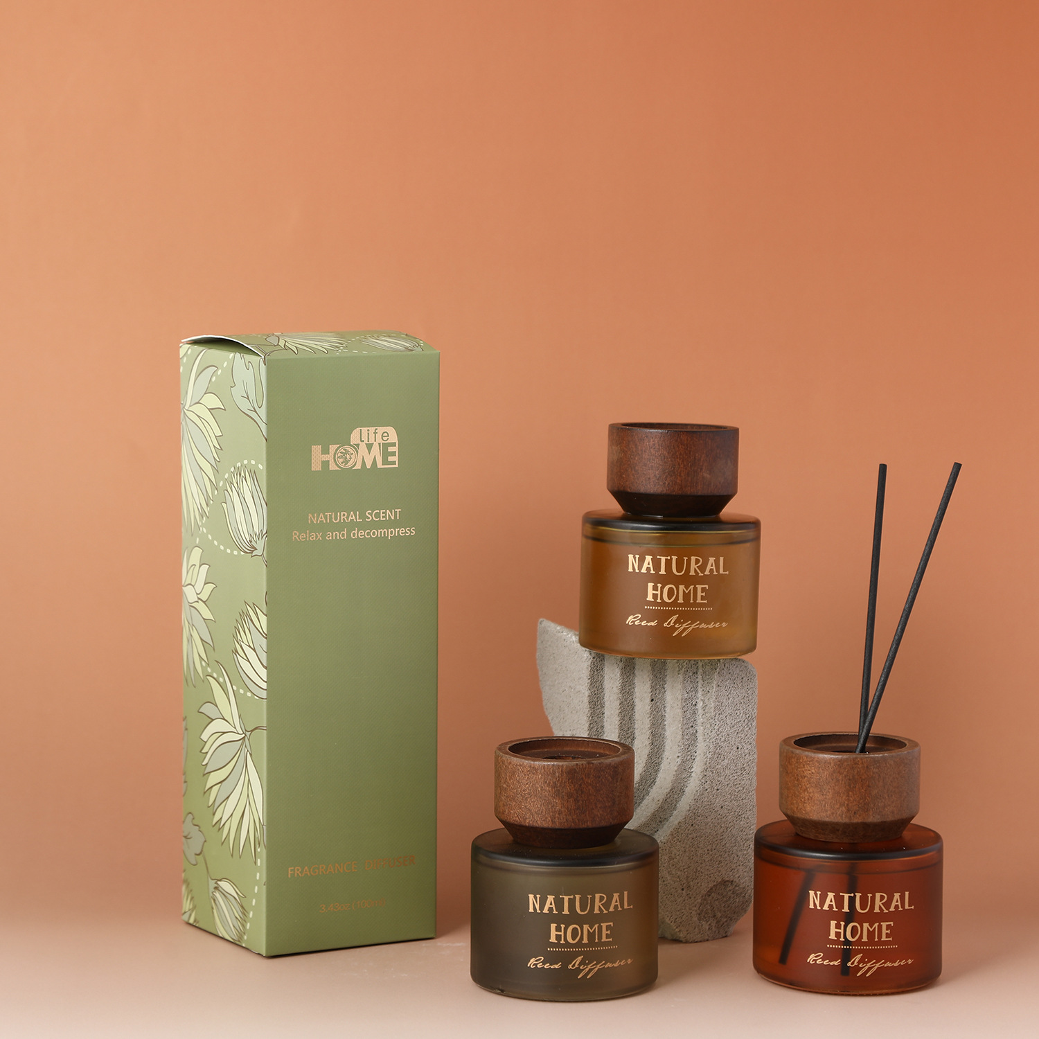 无火香薰家用室内香氛藤条持久空气清新卧室精油批发小清晰礼盒装