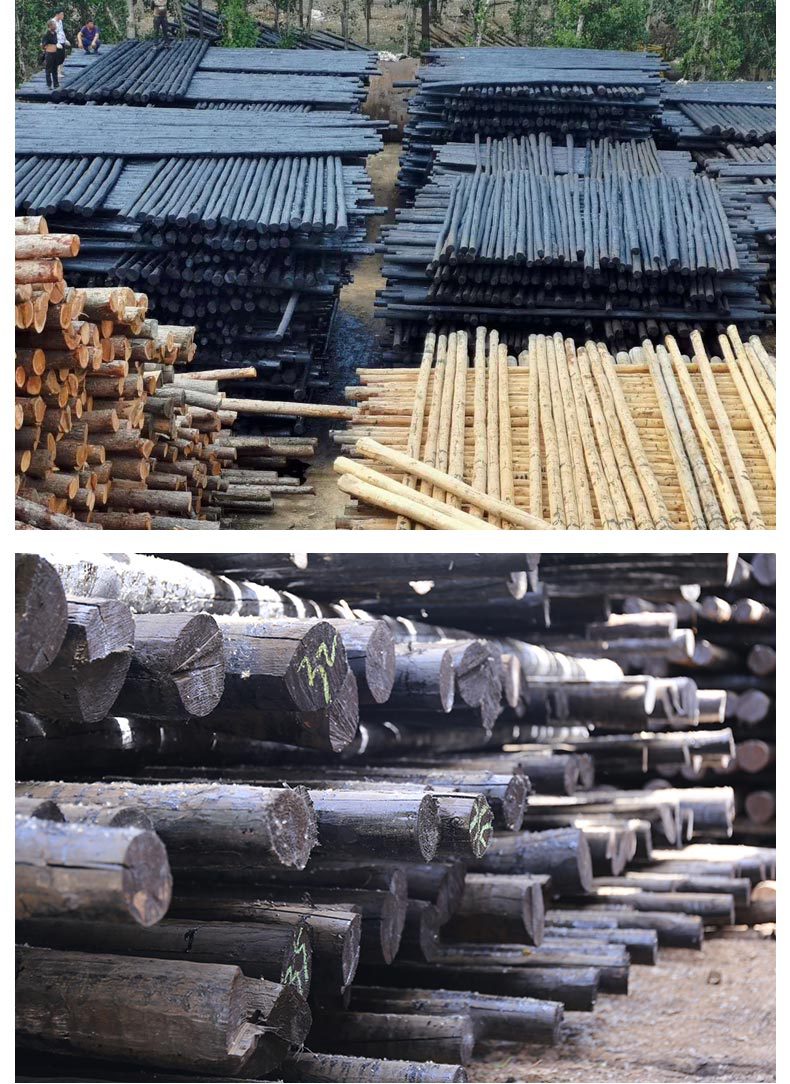 现货通信油木杆沥青黑木杆油炸杆线路铁件架空光缆用电信油木杆