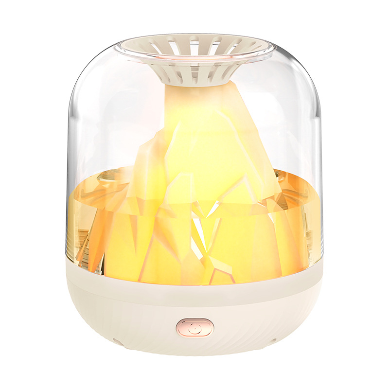 New Humidifier Small Desktop Heavy Fog Large Capacity Charging Home Bedroom Office Mute Aromatherapy Flame