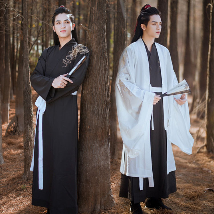 原创汉服男仙气凤凰刺绣飘逸青少年国风非古装情侣汉服cp款全套