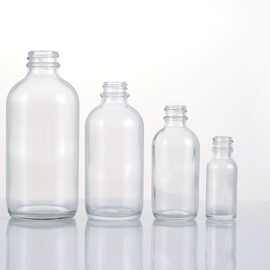 现货批发15ml-500ml透明波斯顿玻璃瓶精油分装瓶可配胶木盖喷雾盖