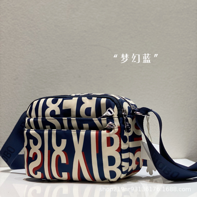 博卜新款女包ins风单肩包五层拉链大容量斜挎包尼龙包包女潮包布