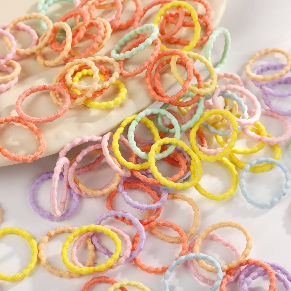 彩色橡皮筋女扎头绑发不伤发皮筋女童皮筋儿童高弹力头发mini发圈