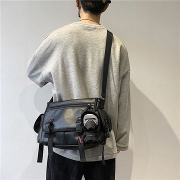 工装邮差包男大容量日系斜挎包潮牌单肩包简约休闲男士背包女挎包