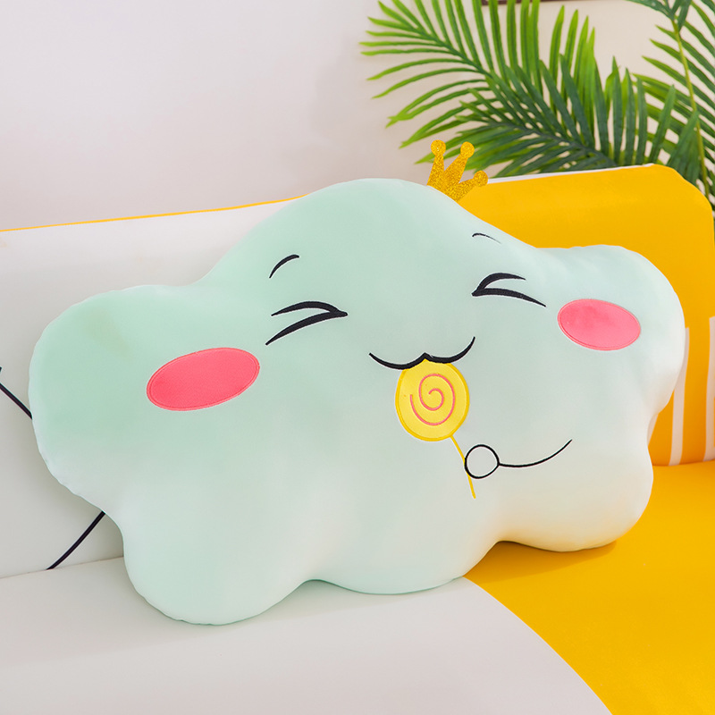 Factory Direct Supply Cartoon Cloud Pillow White Cloud Large Backrest Plush Toy Cute Girl Bed Cushion for Leaning on Clip