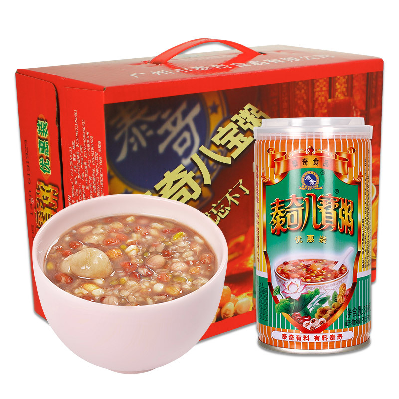 泰奇八宝粥即食方便粥礼盒装370g*12罐 30箱起深圳广州包邮