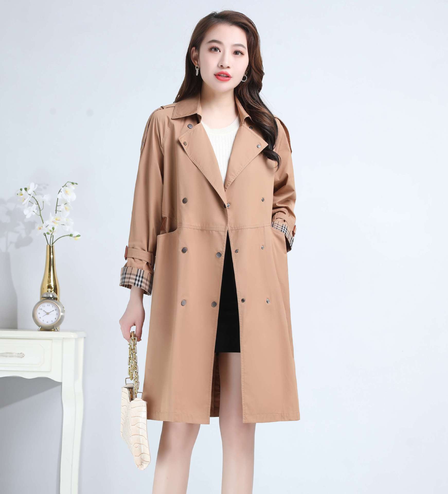 2022春款风衣品牌女装风衣韩版女装货源厂家批发女装