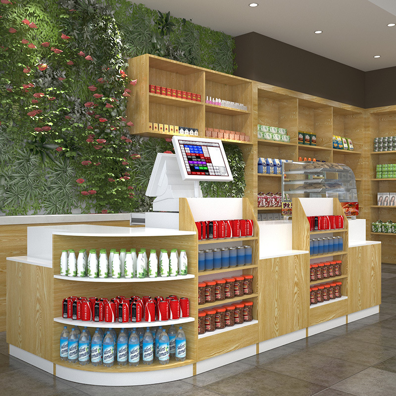 优品货架前台组合收银台商场超市收银专卖店收银台电脑前台摆货台