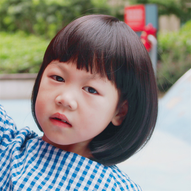 网红儿童假发波波头可爱女童公主造型头套短发拍摄影楼光头发套