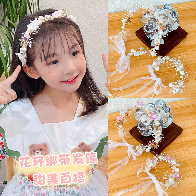 儿童花环头饰公主森系发箍花童礼服婚礼头花女孩头箍发饰女童头饰