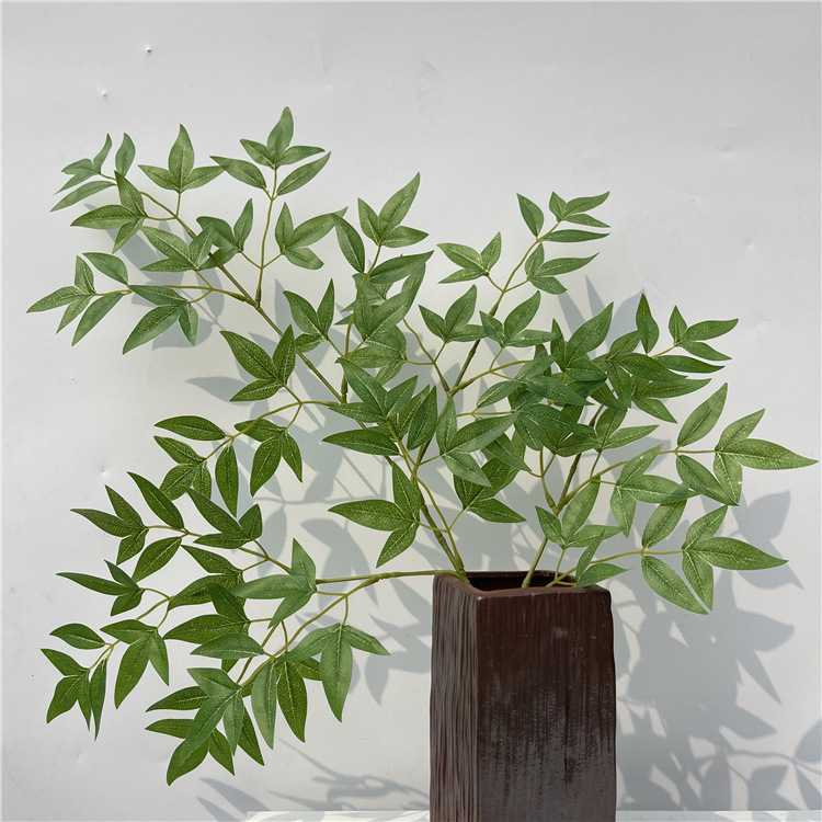 仿真绿叶南天竹 天葵竹九星叶园林工程造景大树树枝婚庆布景树叶