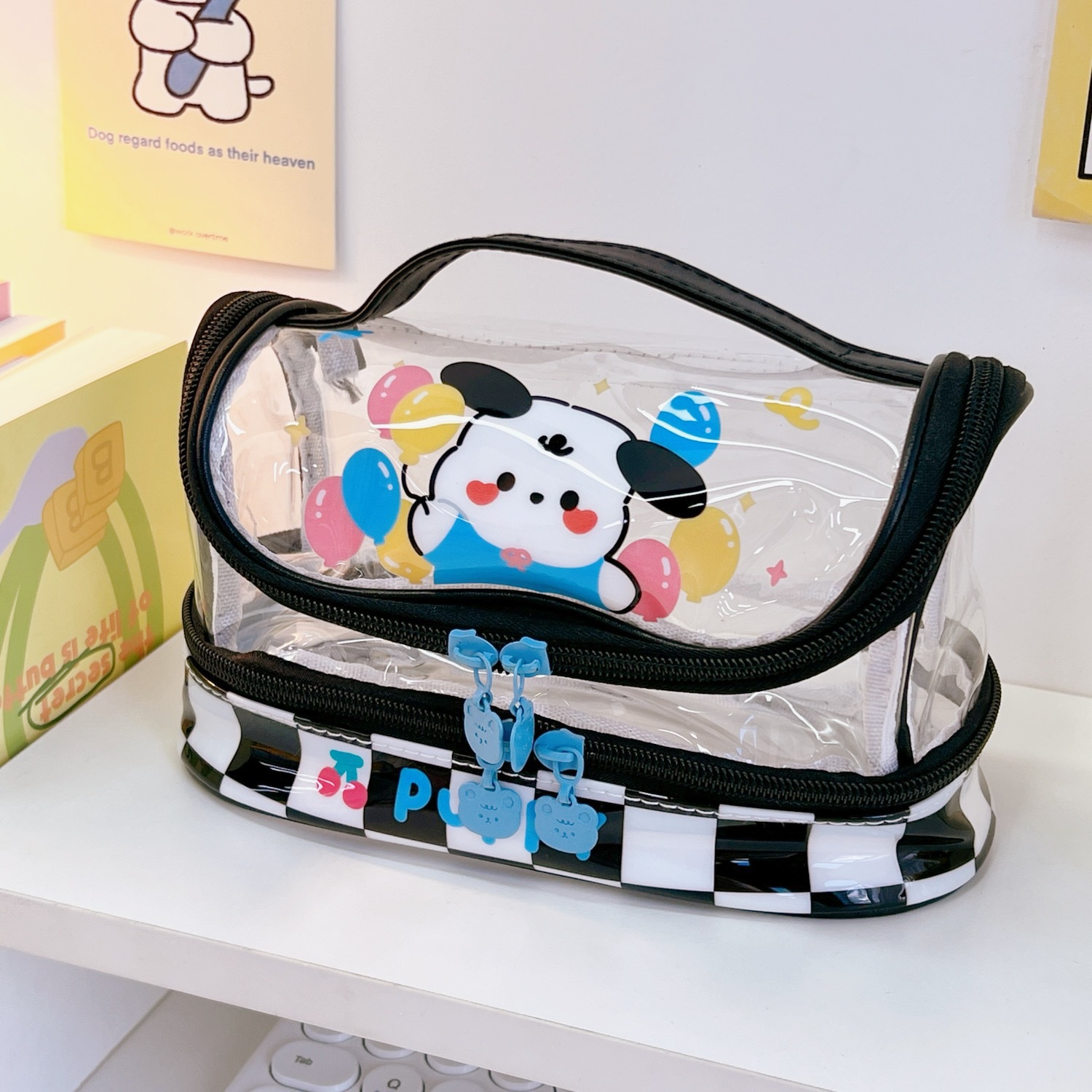 Ins Japanese Cartoon Pencil Box Cute Original Rui Rui Rabbit Children's Pencil Case Female Pvc Transparent Five-Layer Internet Celebrity Pencil Case