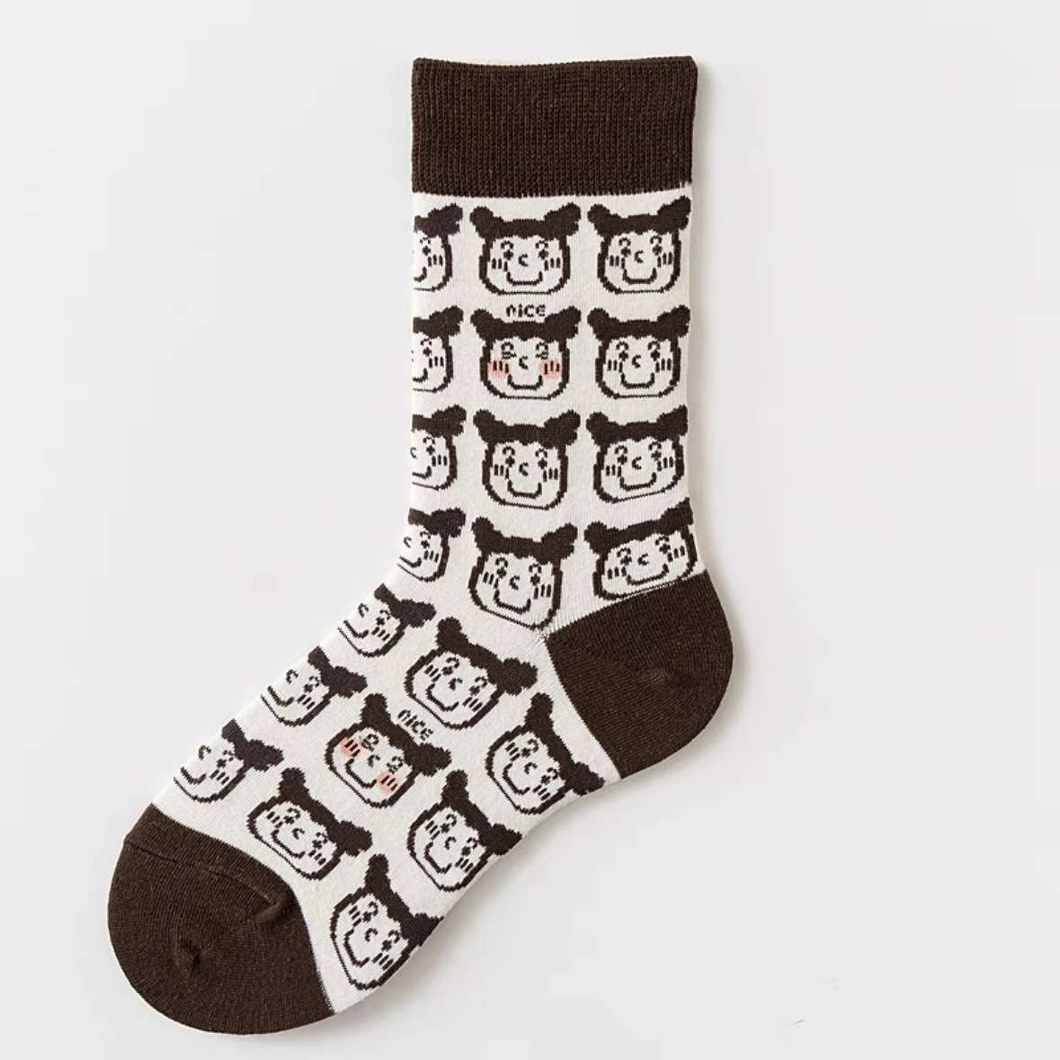 Socks Female Ins Fashion Cartoon Creative Couple Mid-Calf Stocks Korean Cute Spring, Autumn and Summer Zebra Cow Puppy Long Socks