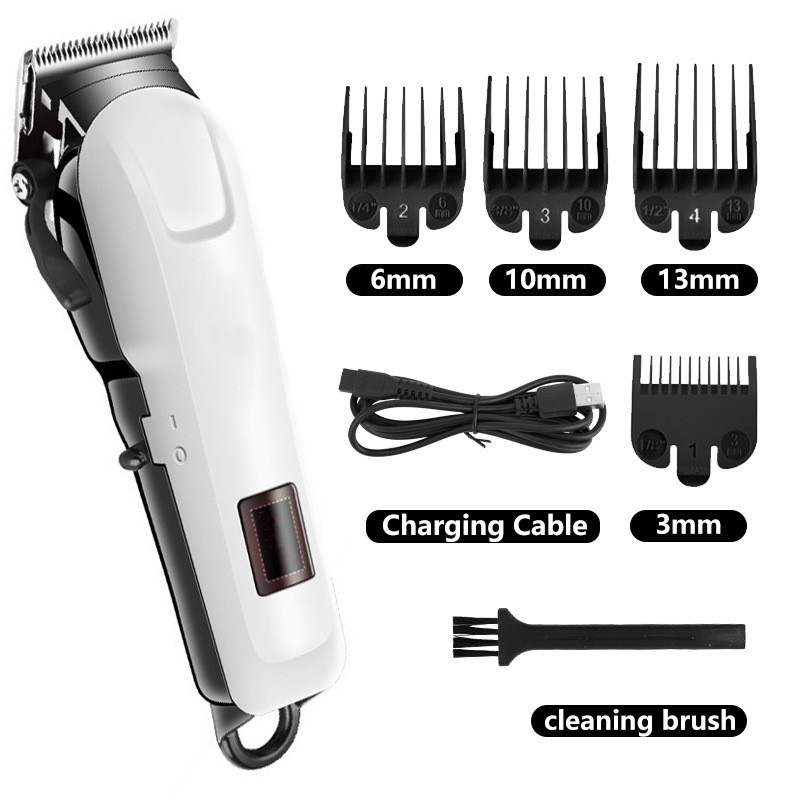 Cross-Border Hot Selling Electric Hair Clipper Electric Hair Clipper LCD Display Hair Salon Household European and American Electric Hair Clipper Electric Hair Clipper