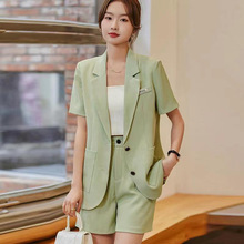 时尚小西装套装女士薄款2023夏季新款韩版休闲西服外套短裤两件套