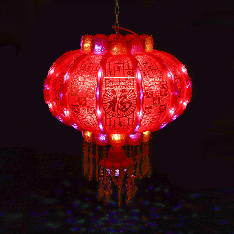 新款七彩花灯led旋转灯笼手工打造阳台户外走马灯笼新年外转灯笼