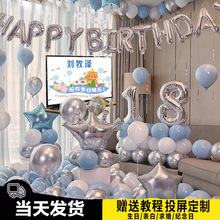 生日快乐仪式感18岁成人礼网红主题气球装饰场景布置家用派对男孩