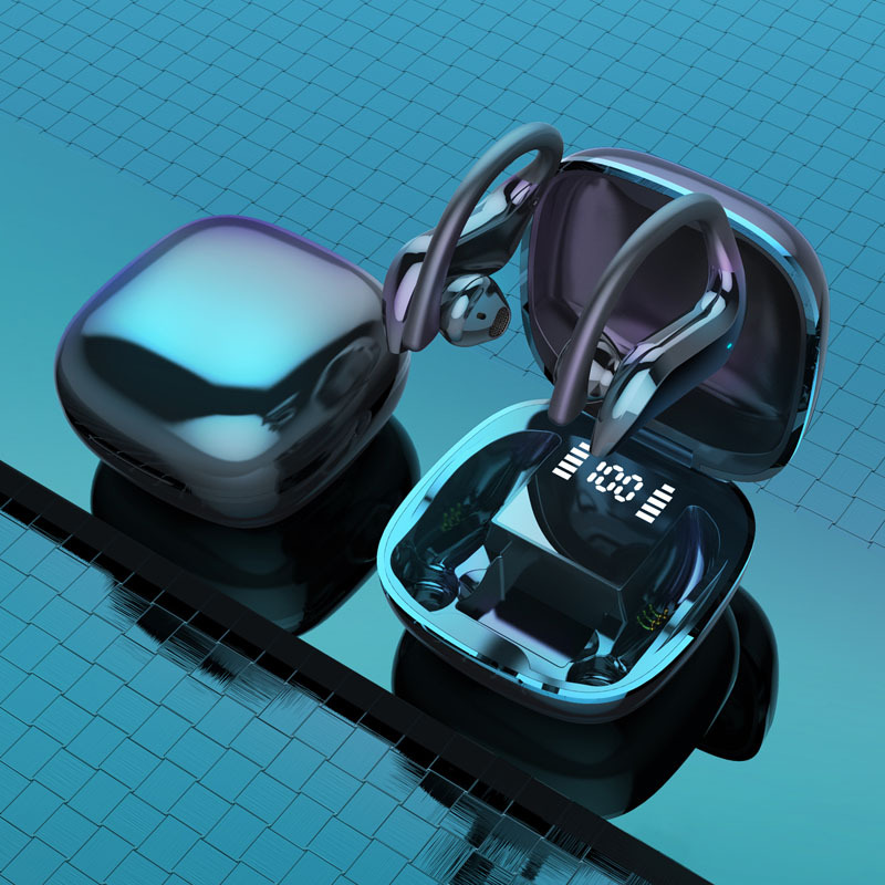 跨境热销新款md03无线tws商务蓝牙耳机电量数显50挂耳式触摸双耳