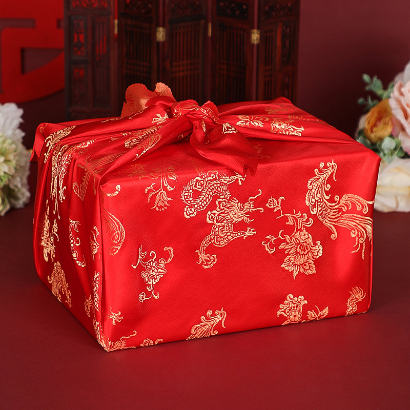 女方 陪嫁物品婚庆大全结婚用品红色包裹大号娘家包袱皮喜盆红布